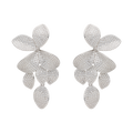 Aretes flor pave circonias cascada plata