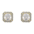 Broquel cushion circonias blancas plata
