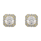 Broquel cushion circonias blancas plata