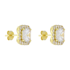 Broquel cushion circonias blancas plata