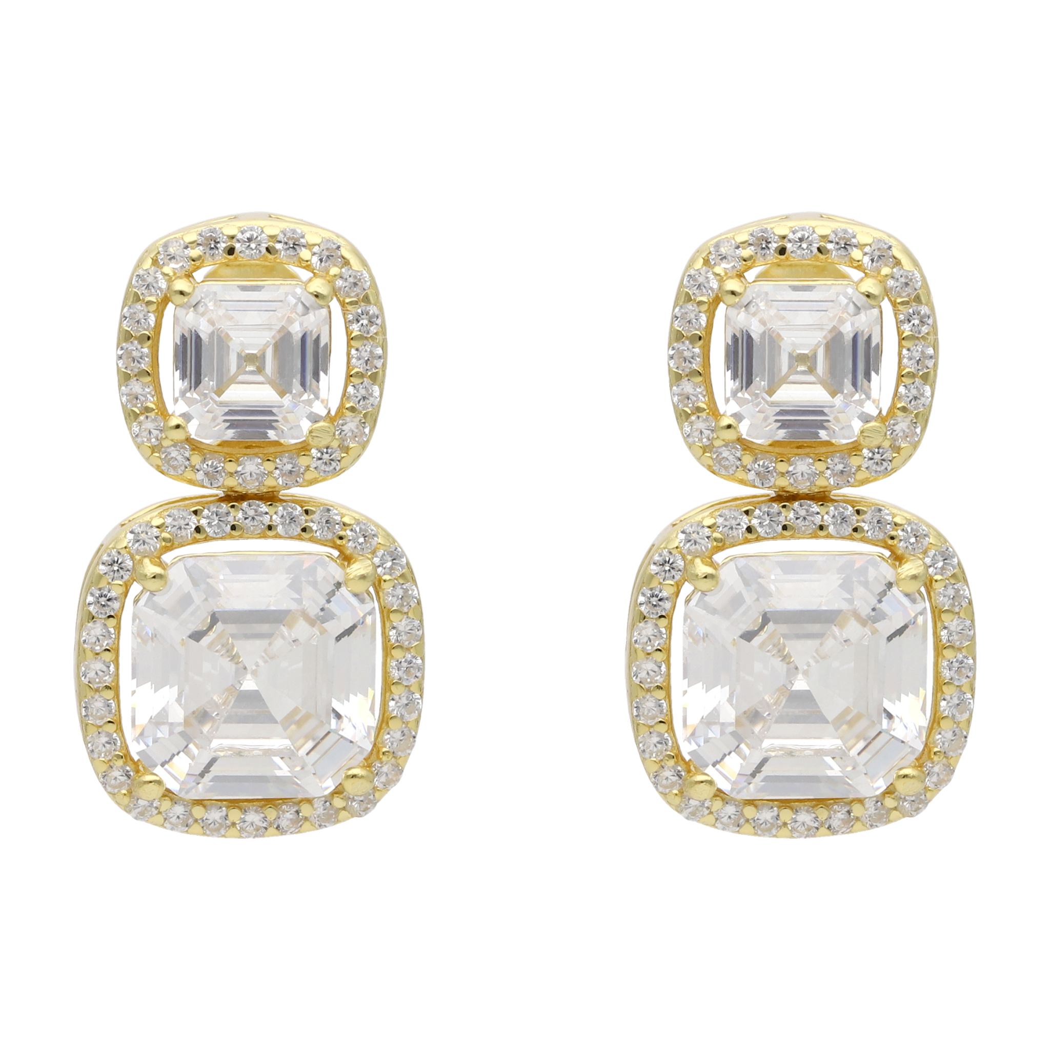 Arete 2 princess circonia plata