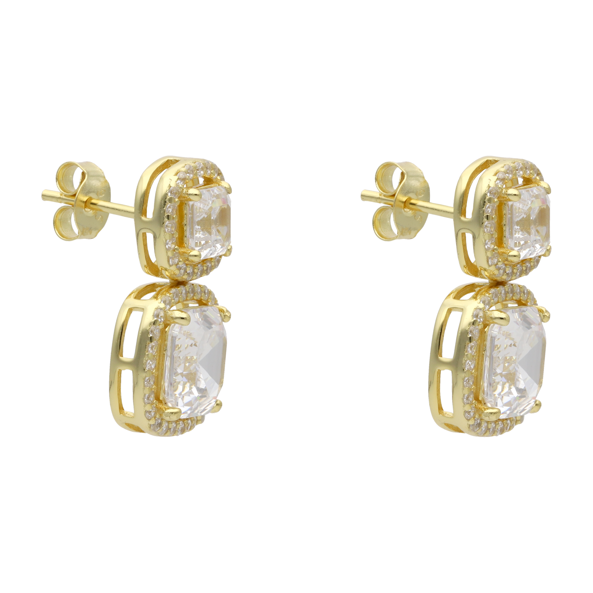 Arete 2 princess circonia plata