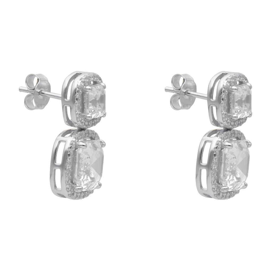 Arete 2 princess circonia plata