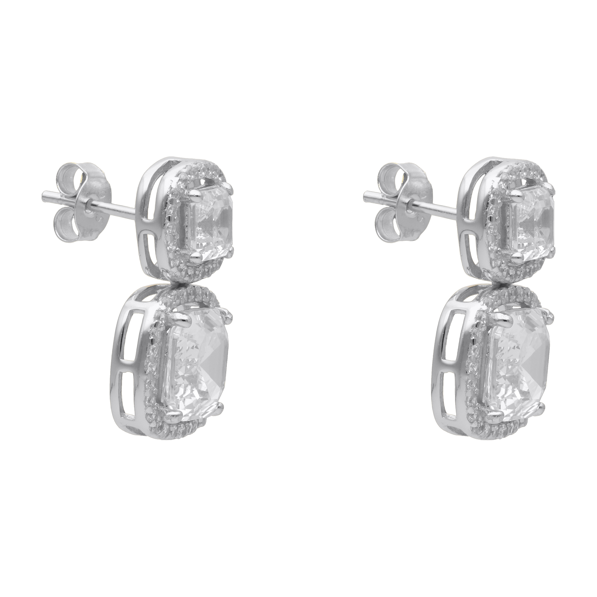 Arete 2 princess circonia plata