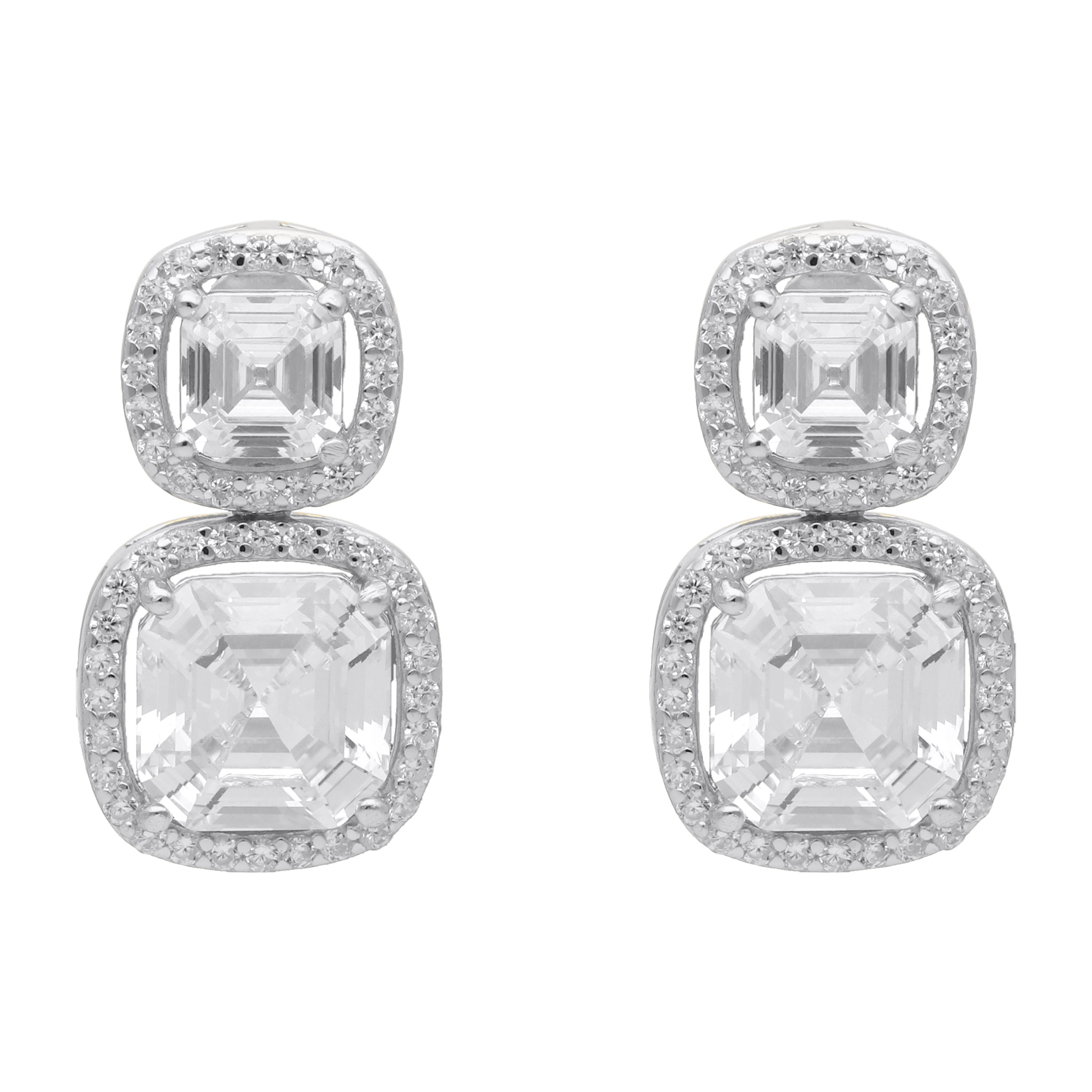 Arete 2 princess circonia plata