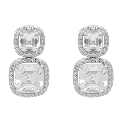 Arete 2 princess circonia plata
