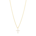 Collar cruz circonias cadena clip plata