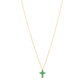 Collar cruz circonias verdes plata