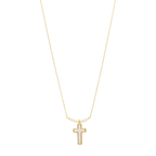 Collar cruz madre perla 6 perlitas plata