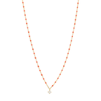 Collar esmaltado dije circonia plata