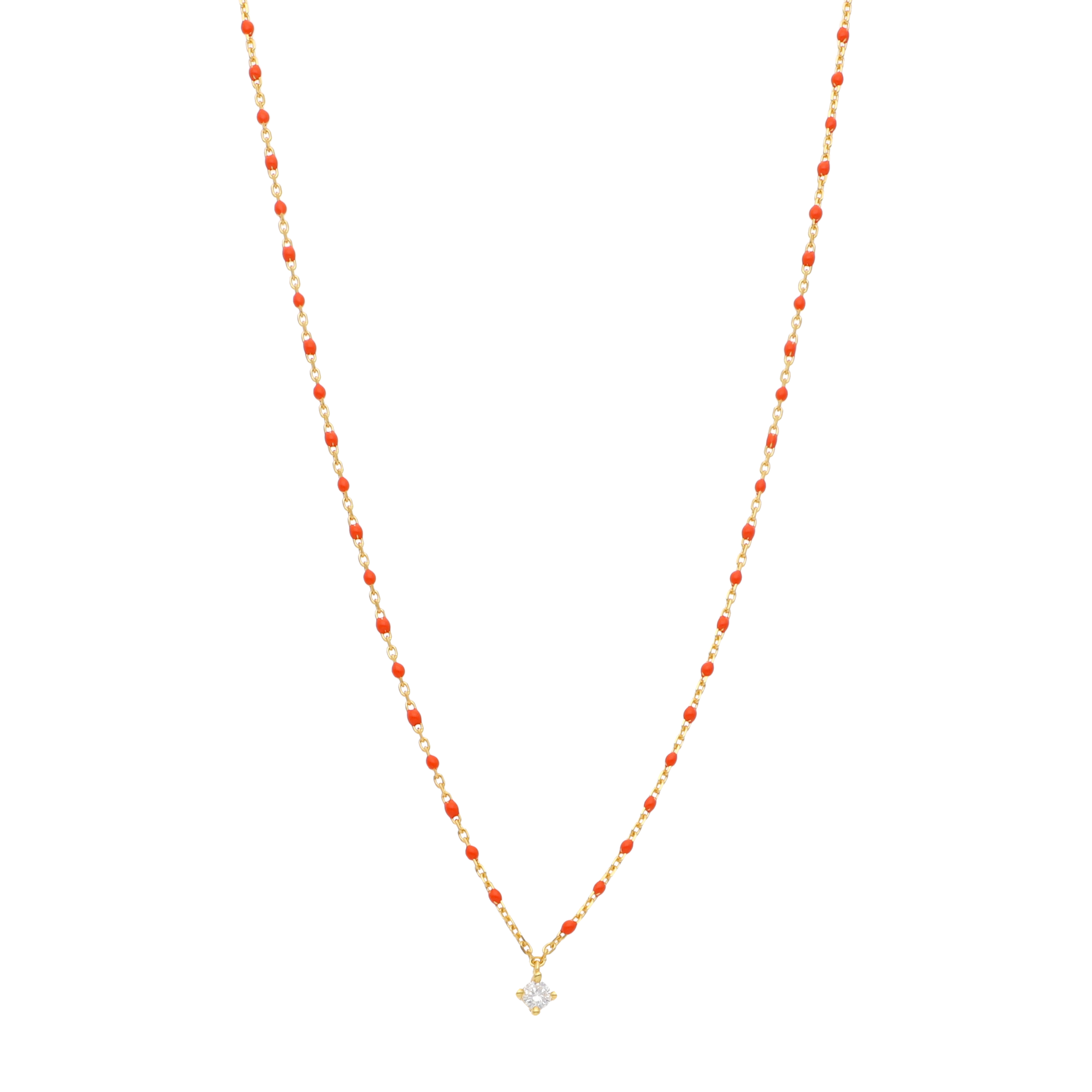 Collar esmaltado dije circonia plata