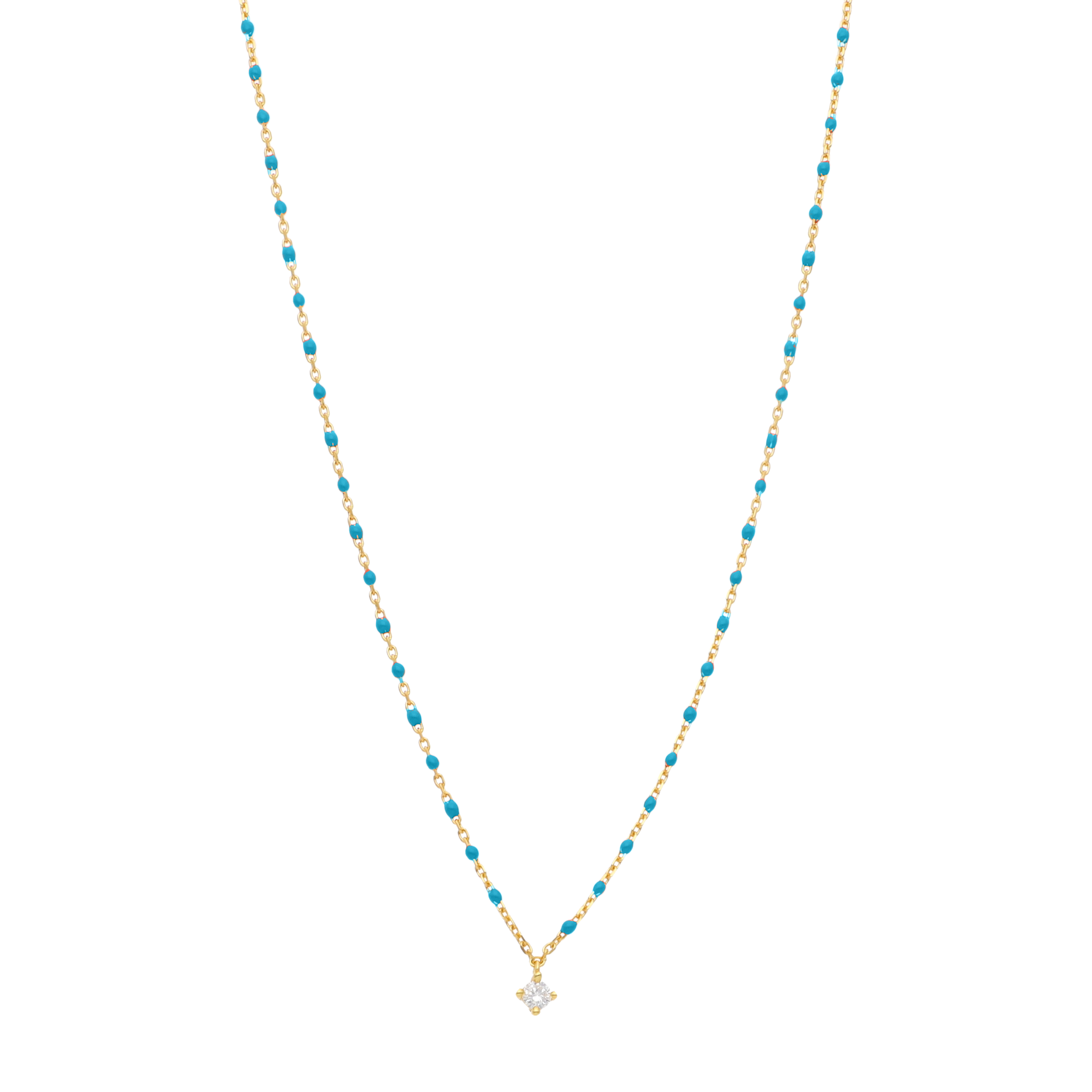 Collar esmaltado dije circonia plata