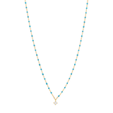 Collar esmaltado dije circonia plata