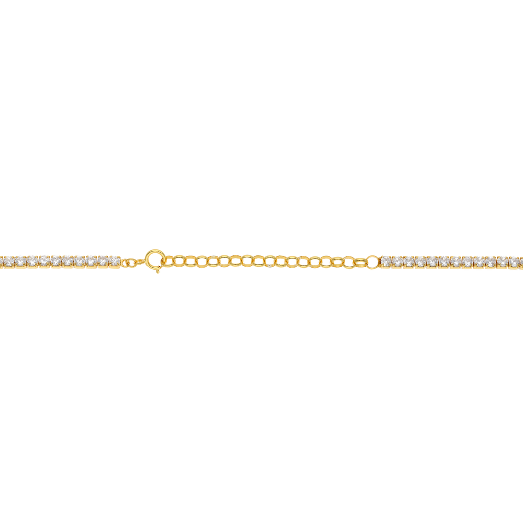 Collar tennis circonia verde central plata