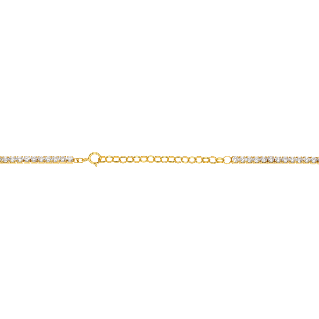 Collar tennis circonia verde central plata
