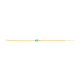 Pulsera cadena barbada circonia verde plata