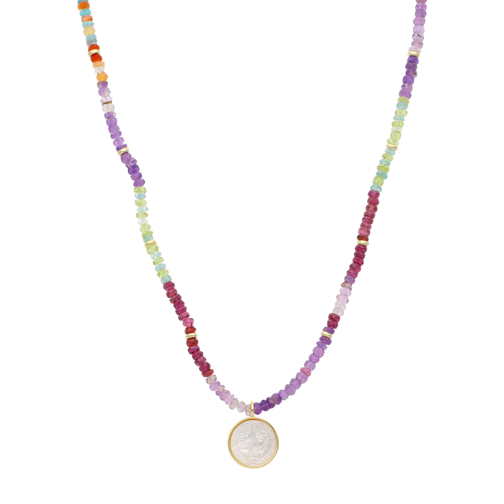 Collar San Benito semipreciosas plata