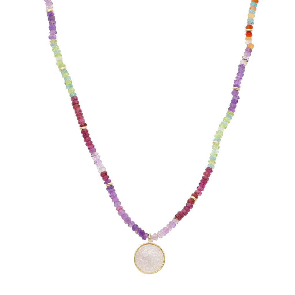 Collar San Benito semipreciosas plata