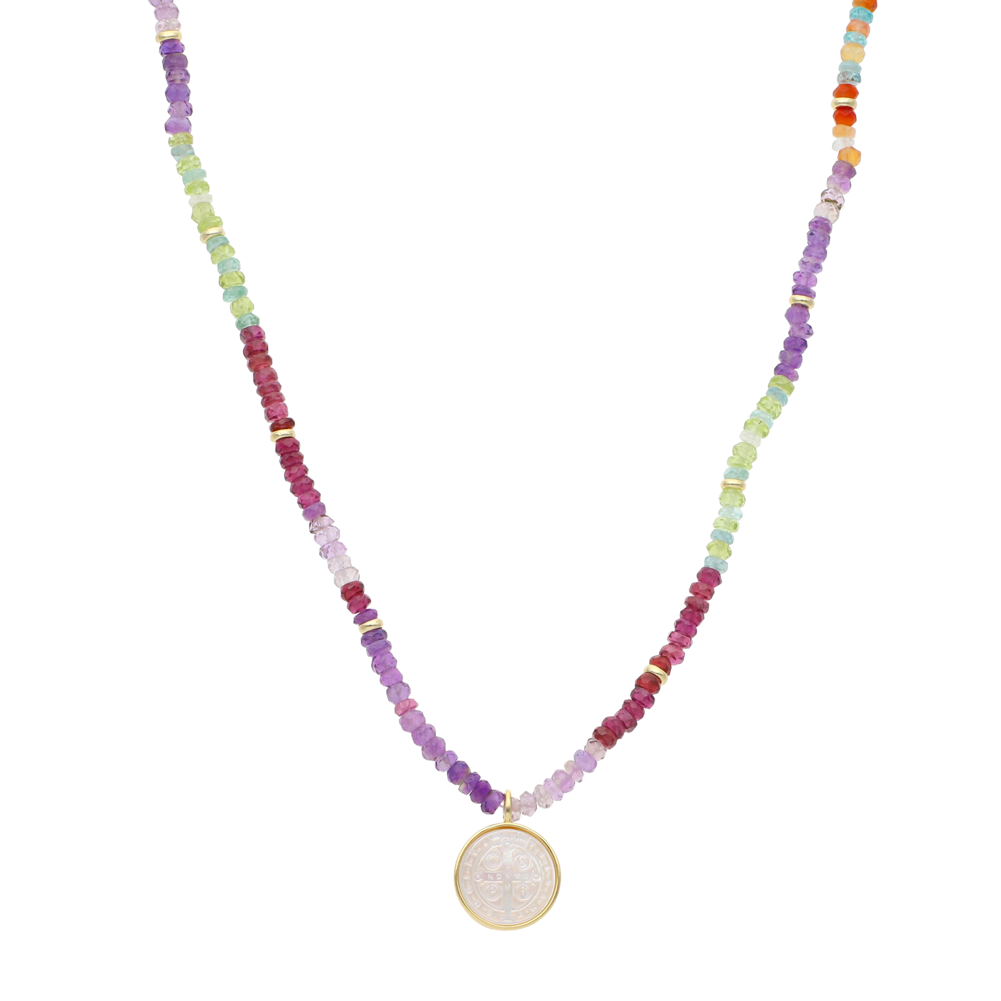 Collar San Benito semipreciosas plata