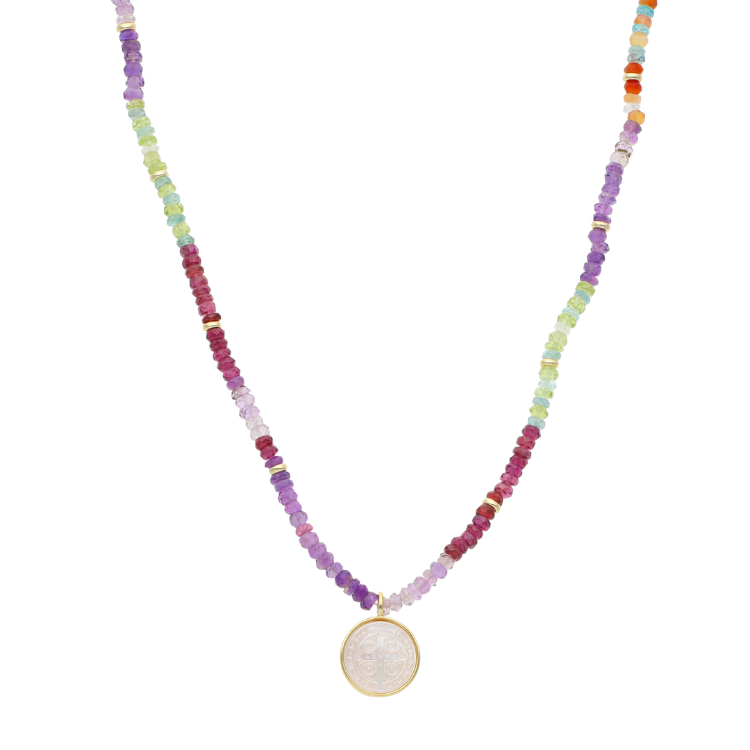 Collar San Benito semipreciosas plata