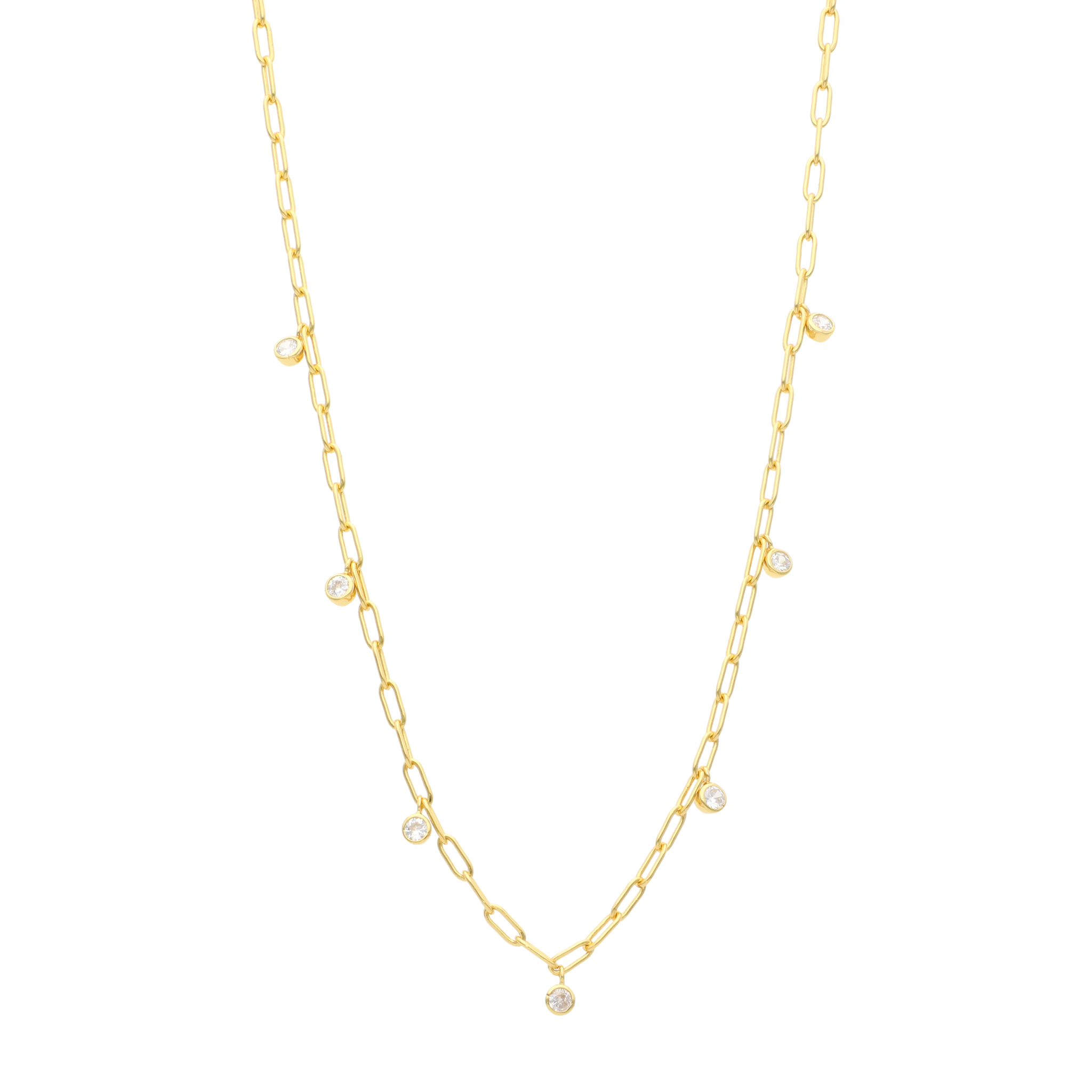 Collar clip plata 7 dijes colgantes