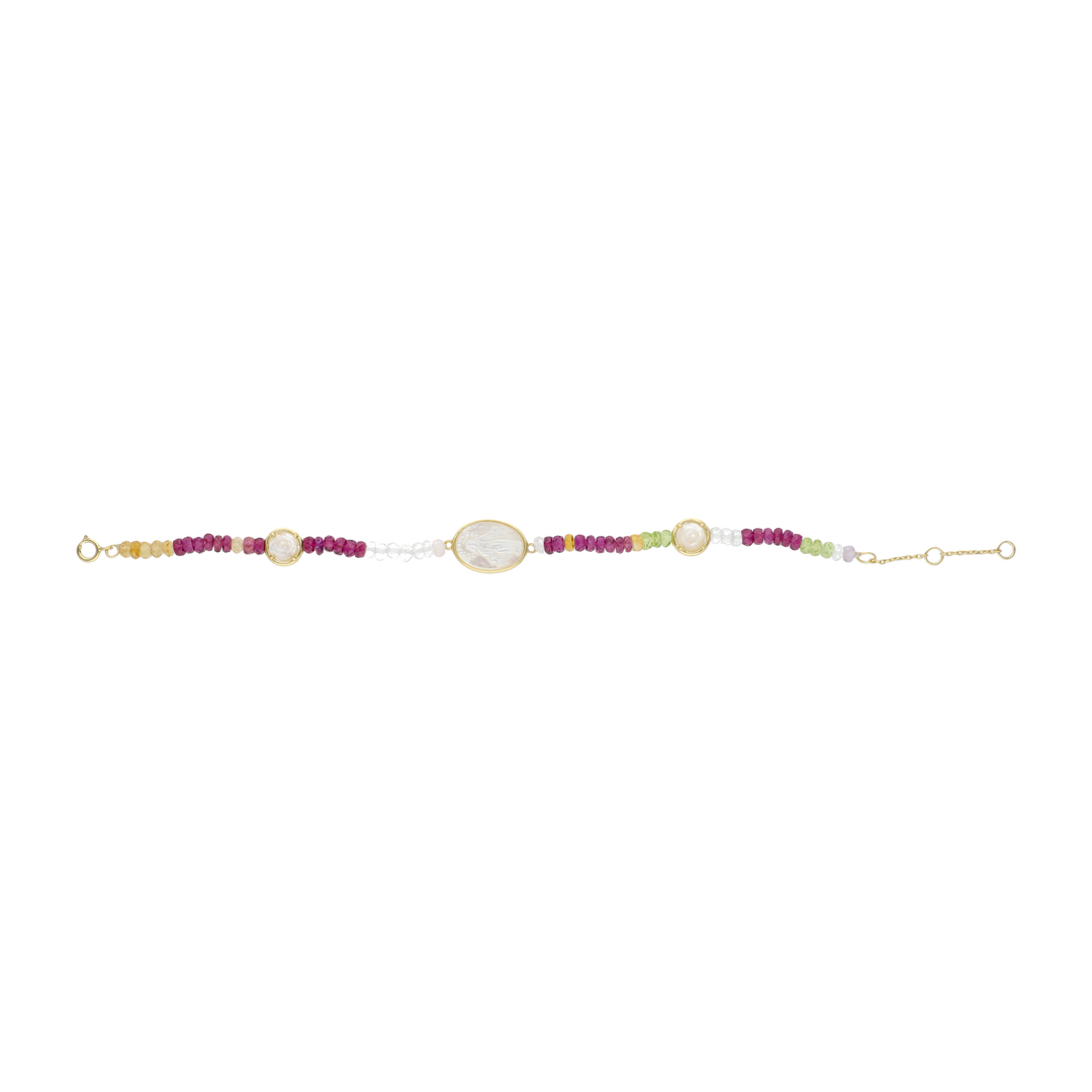 Pulsera semipreciosas Milagrosa madre perla plata