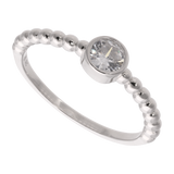 Anillo circonia bisel bolitas plata