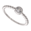 Anillo bolitas solitario plata