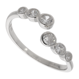 Anillo tu y yo 6 circonias plata