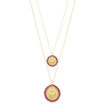 Collar medalla granate Sagrado Corazón plata
