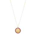 Collar medalla granate Sagrado Corazón plata