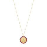Collar medalla granate Sagrado Corazón plata