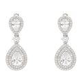 Aretes largos gota circonias plata