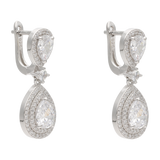 Aretes largos gota circonias plata