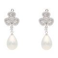 Aretes largos flor petalos perlas/coral/turquesa plata