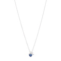 Collar circonia azul media flor plata