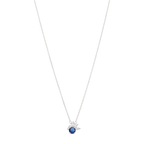 Collar circonia azul media flor plata