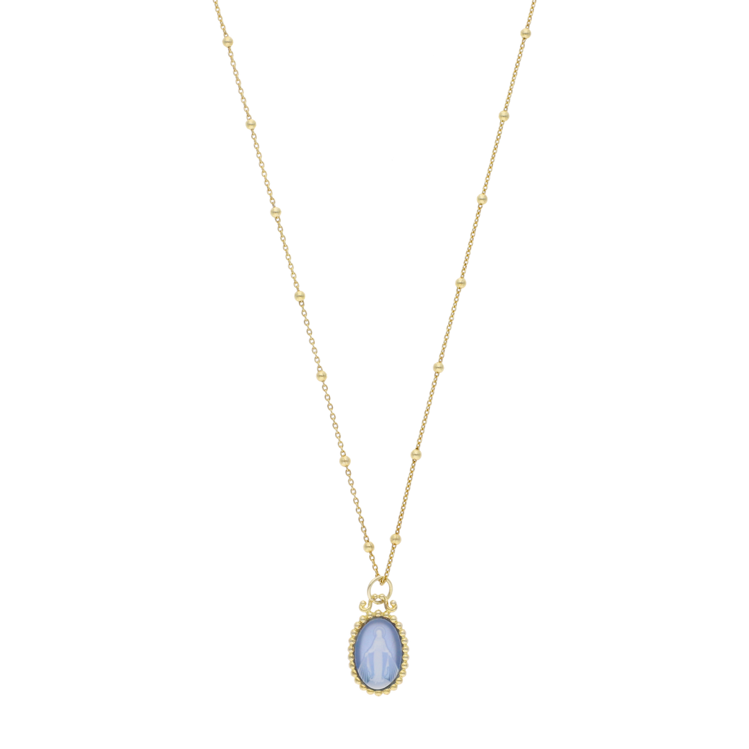 Collar Milagrosa ágata plata
