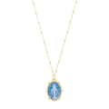 Collar Milagrosa grande ágata y circonias plata