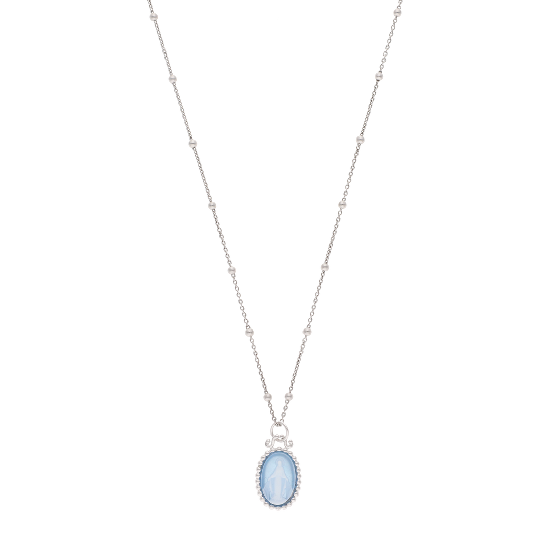 Collar Milagrosa ágata plata