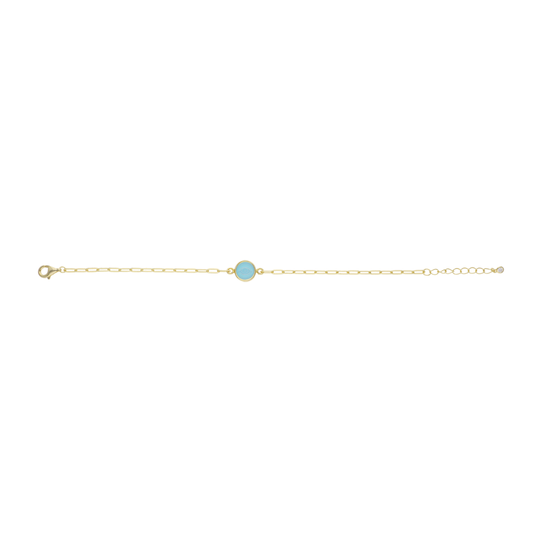 Pulsera clip ojo ágata plata