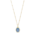Collar medalla Guadalupe ágata y circonias plata