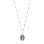 Collar medalla Guadalupe ágata y circonias plata