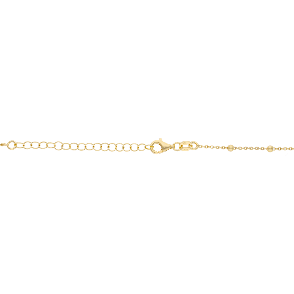 Collar medalla Guadalupe ágata y circonias plata