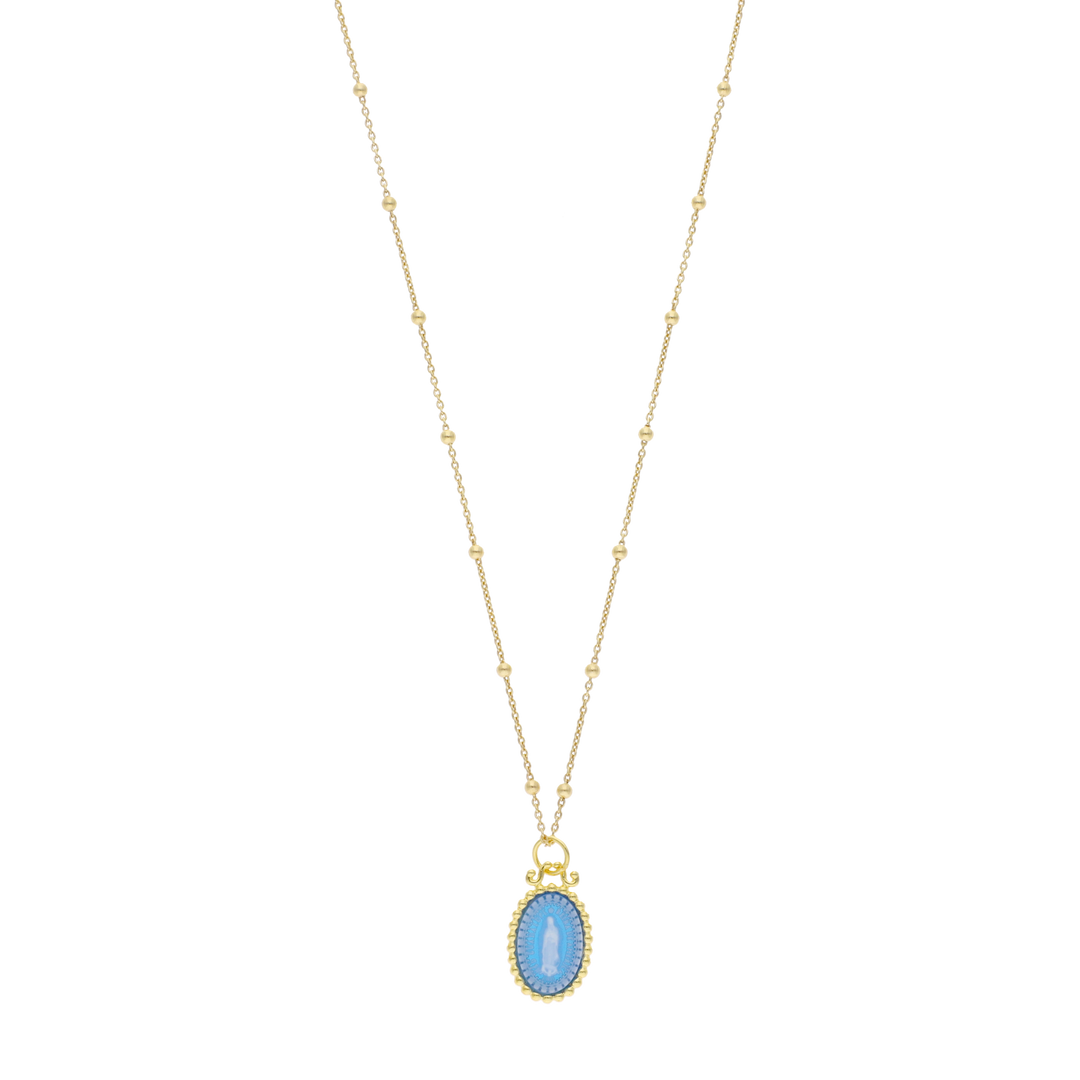 Collar Guadalupe ágata plata