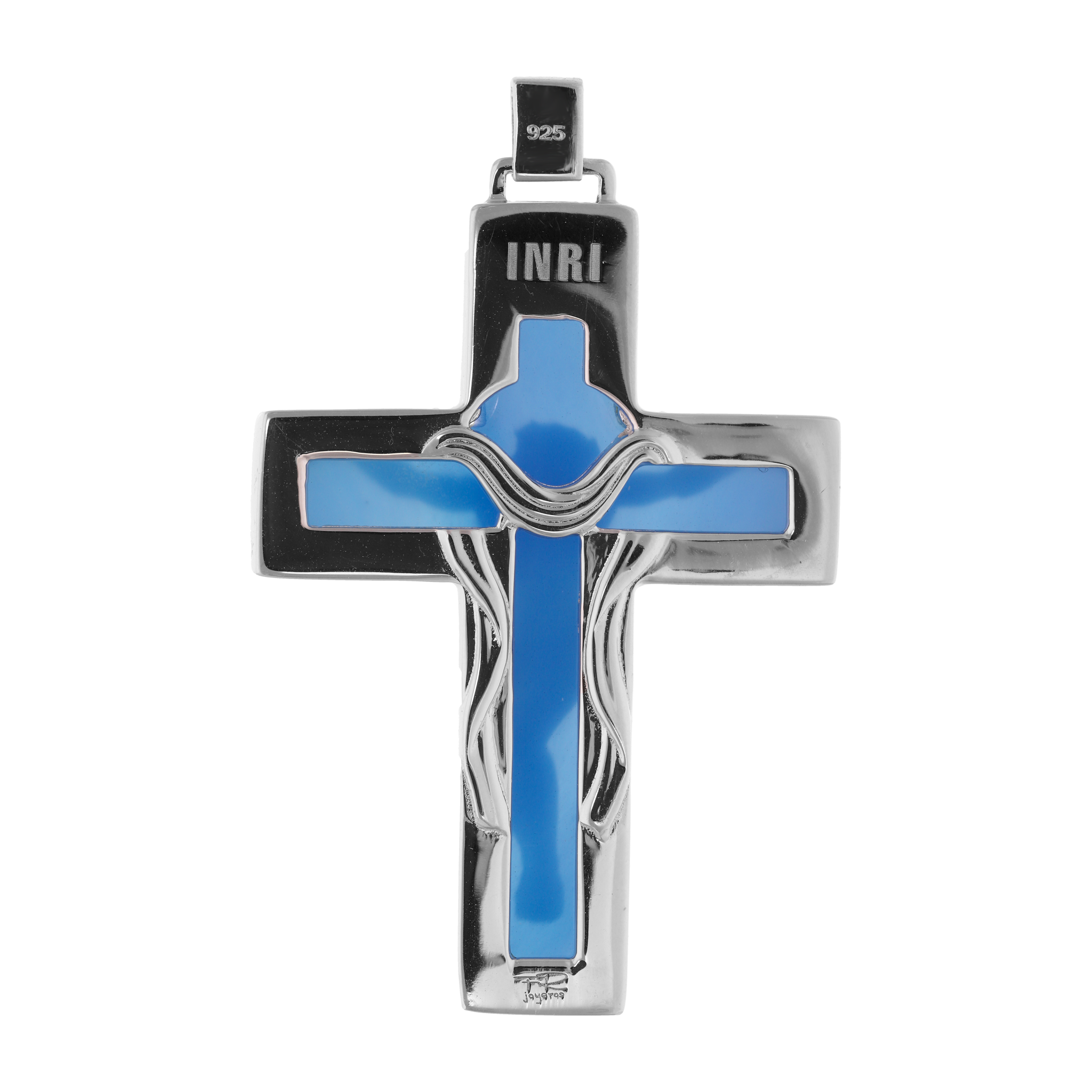 Collar cadena clip cruz ágata plata