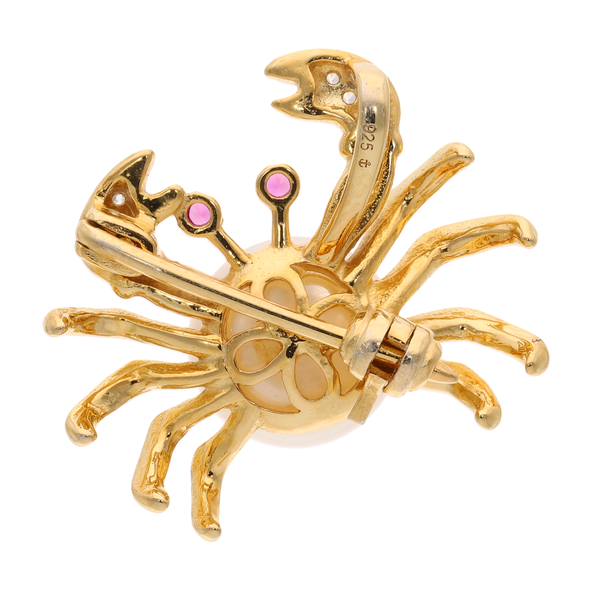 Cangrejo multiuso perla y circonias plata