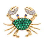 Cangrejo multiuso circonias verdes plata