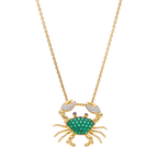 Cangrejo multiuso circonias verdes plata