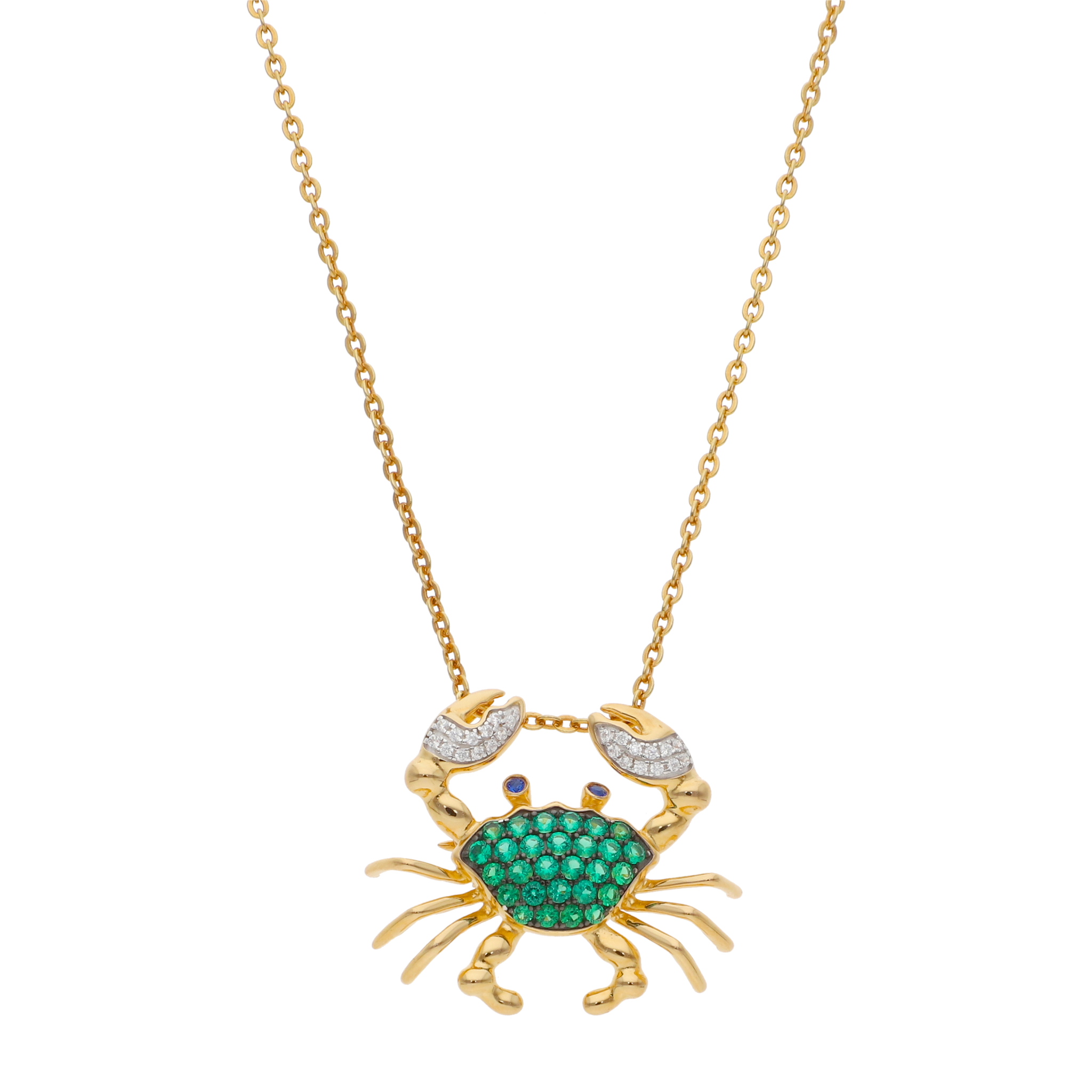 Cangrejo multiuso circonias verdes plata